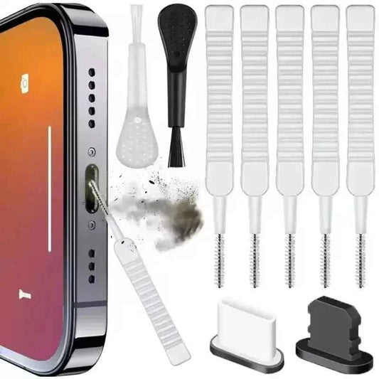 Kit di pulizia per porta di ricarica e altoparlante del telefono cellulare, tappo antipolvere per iPhone 16 15 14